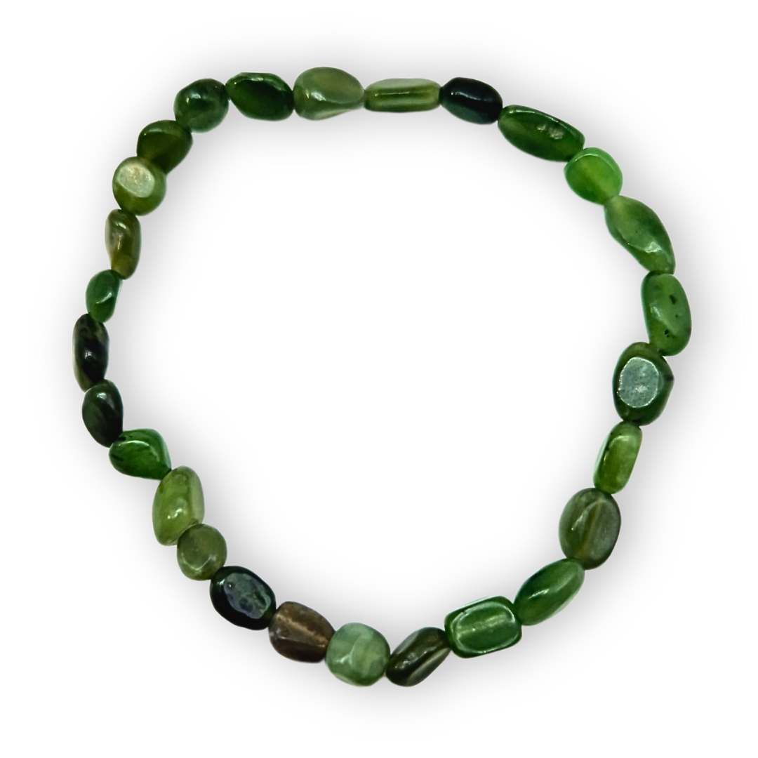 Nefriet jade Trommelsteenarmband