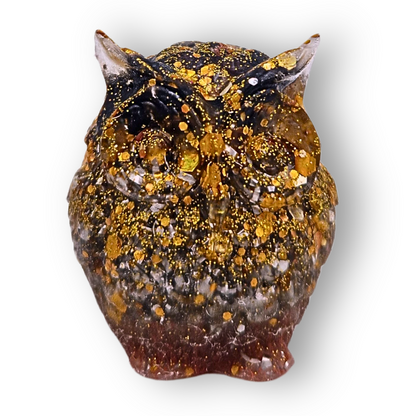 Zwarte toermalijn Uil (Groot) Orgonite